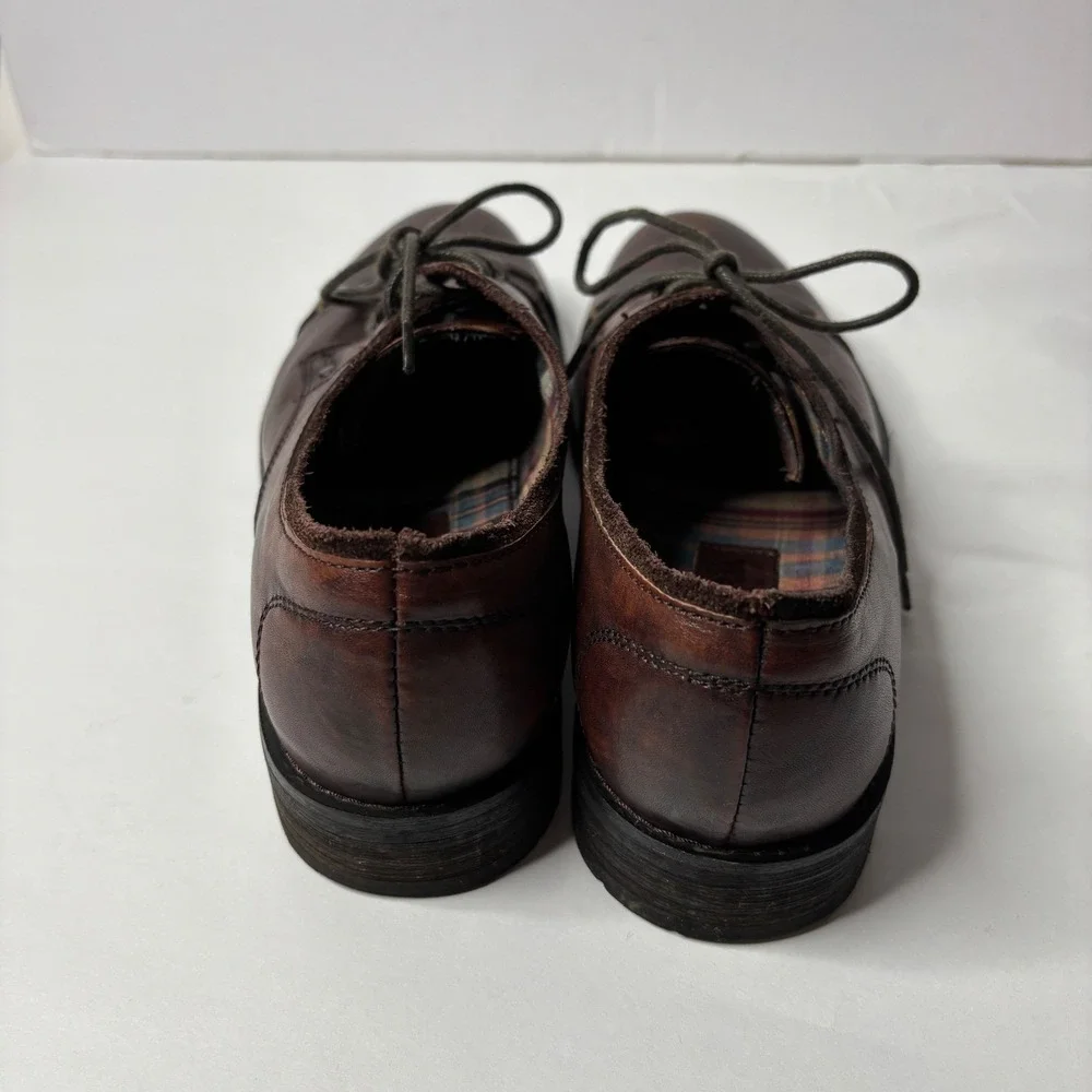Bed Stu Volstead Mens 8.5 Oxford Cap Toe Brown Leather Dress Shoes Lace‎ Up